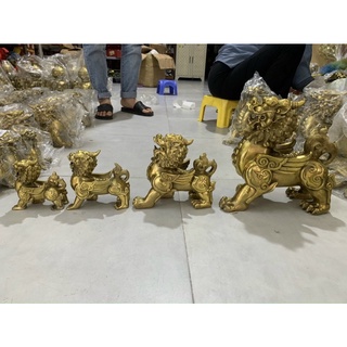 Cặp Tỳ hưu cánh cỡ lớn  lộc vật phẩm phong thuỷ bằng đồng