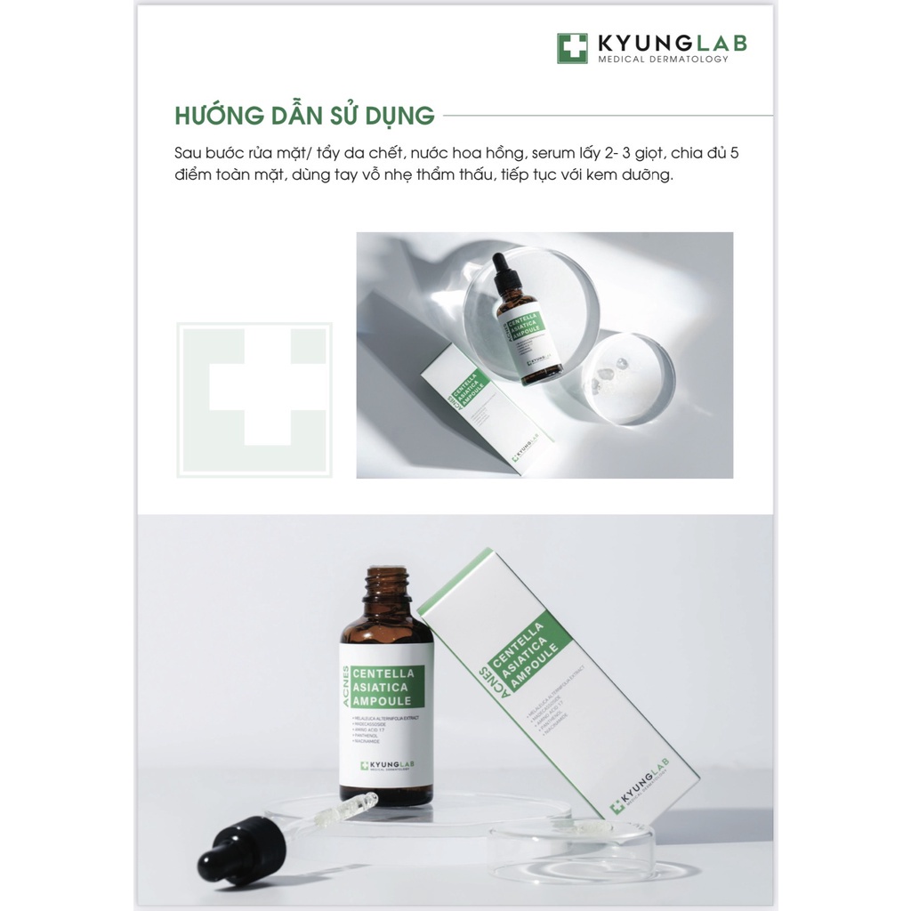 Tinh chất KYUNGLAB CENTELLA ASIATICA ENERGY AMPOULE giảm mụn, ngừa mụn, căng bóng