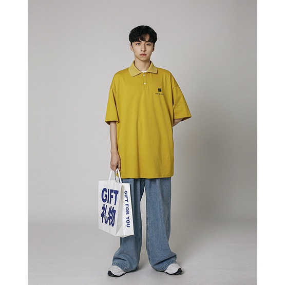 Áo polo HappyFamily form rộng logo ngực vải nỉ da cá 100 cotton cao cấp