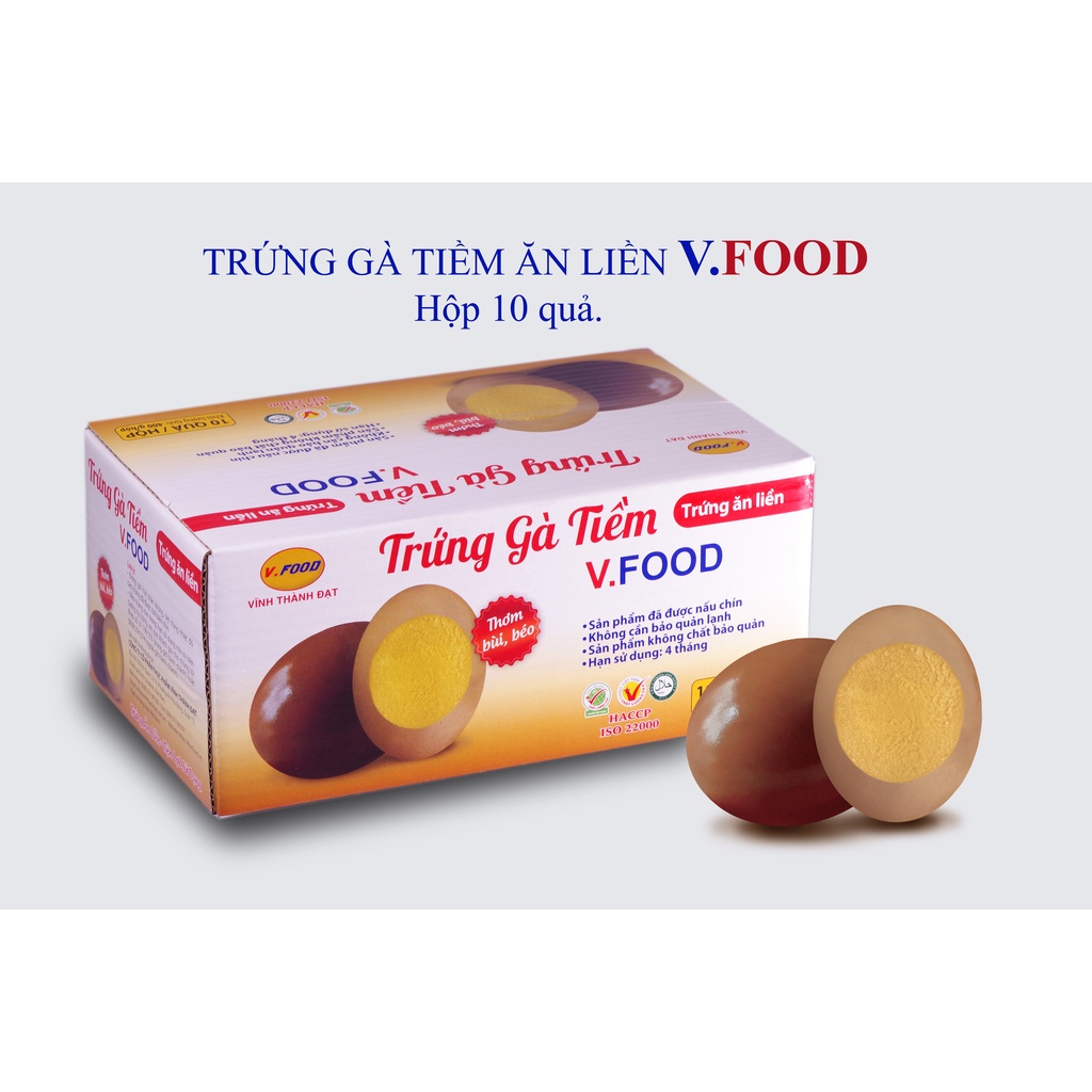 Trứng gà tiềm Vfood hộp 10 quả | Shopee Việt Nam