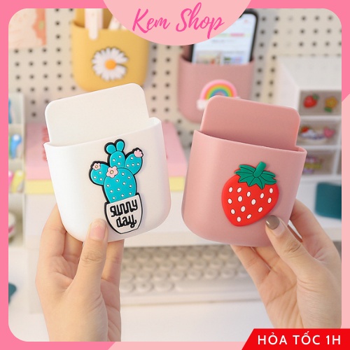 Kệ dán tường đa năng dễ thương, khay treo tường để bút/ điện thoại/ điều khiển, khay dính tường - K301