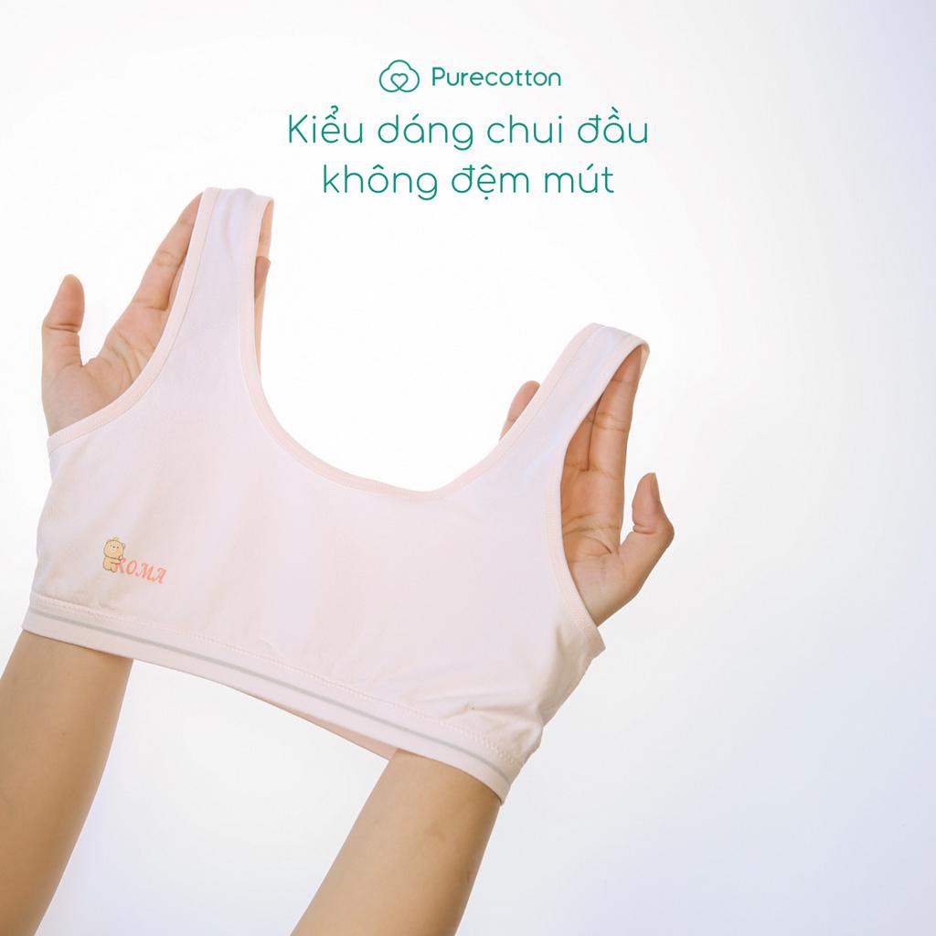 Ảnh Áo lá học sinh Purecotton bé gái mới lớn chất liệu sợi sồi cao cấp kiểu chui đầu không đệm PC007 2