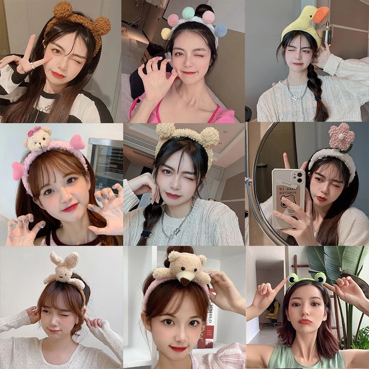 băng đô rửa mặt Băng đô Cài tóc hoạt hình dễ thương xinh xắn cách việt nam bờm tóc băng đô cài tóc tiểu thư băng đô rửa mặt bờm tóc nữ phụ kiện tóc băng đô tóc