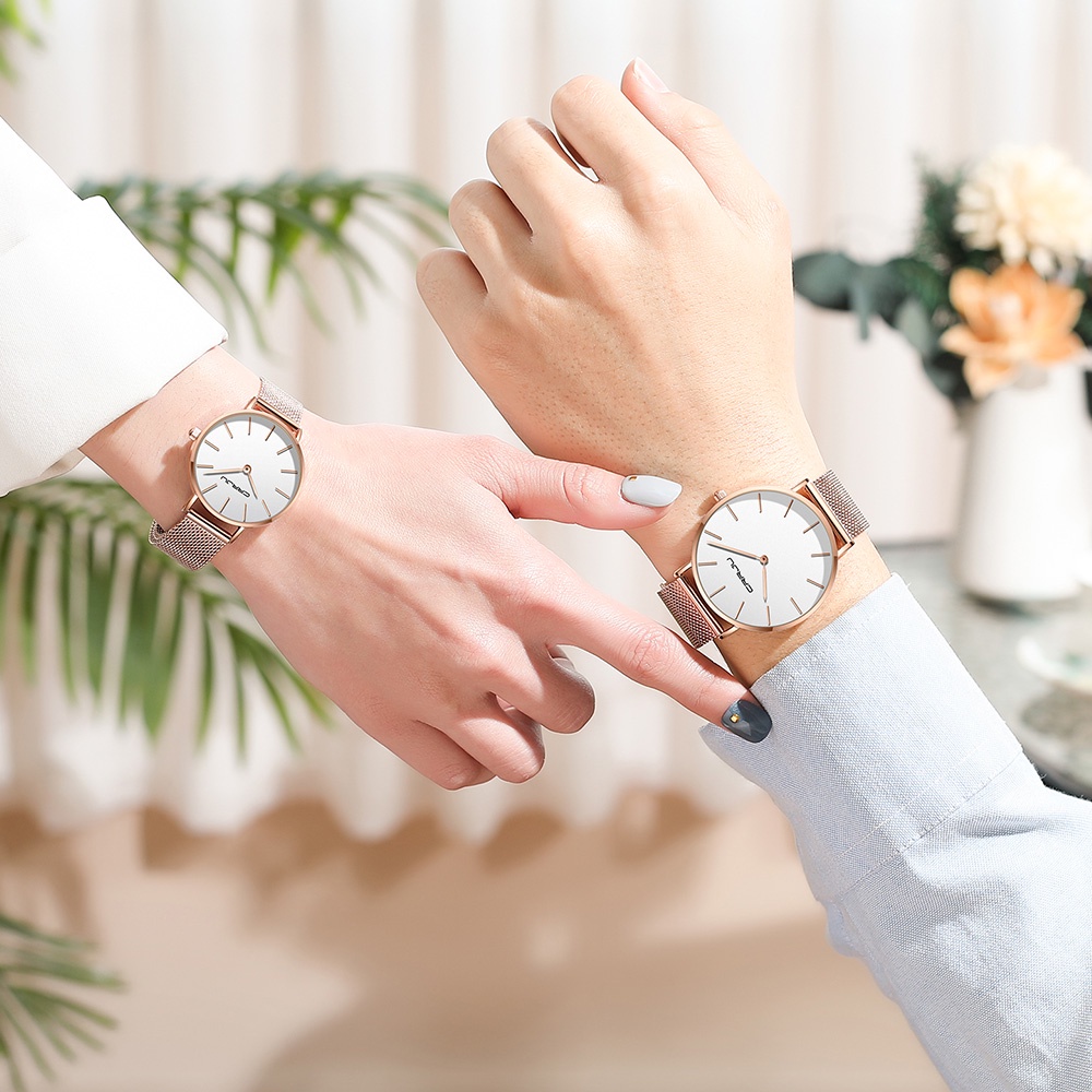 Mô tả Đồng Hồ Thời Trang CRRJU 2185A 2185B Dành Cho Cặp Đôi Bằng Thép Không Gỉ Chống Thấm Nước Đơn Giản - 6