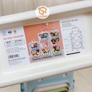 Kệ Gấu Hokori 5576 Việt Nhật Đựng Đồ Đa Năng - Kệ Nhựa Hình Gấu 2,3, 4 Tầng Có Bánh Xe Di Chuyển Tiện Lợi Cam Homeware
