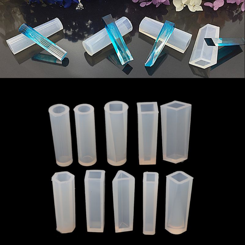 KIN Clear Crystal Epoxy Resin Mặt dây chuyền khuôn để trang sức Mặt dây chuyền làm 10 hình dạng