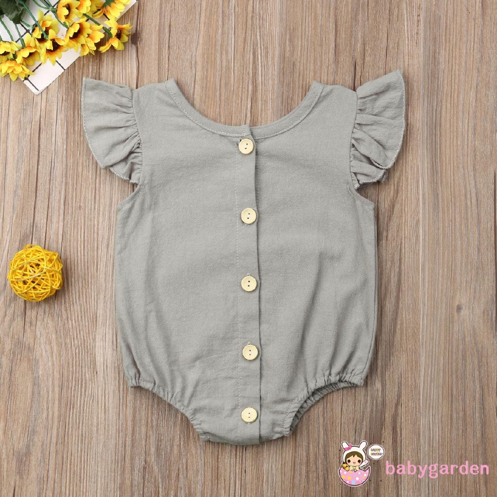 Áo liền quần tay bèo đáng yêu cho bé gái