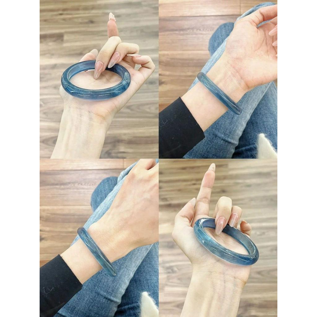 Vòng tay nữ 58mm Vòng tay giả ngọc trắng Vòng tay hình tròn trơn bán chạy