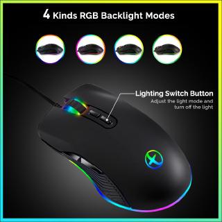 Chuột Chơi Game Có Dây Type-C RGB Chuột Quang Công Thái Học 3200 DPI Cho Văn Phòng PC Laptop Game Thủ Chuột Mát
