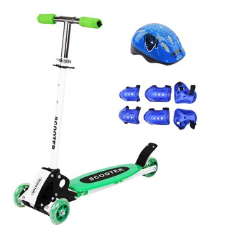 Bộ Xe Trượt Scooter 3 Bánh Tự Điều Chỉnh Kiểu Mới Đại Nam Sport+ Kèm Bộ Bảo Hộ