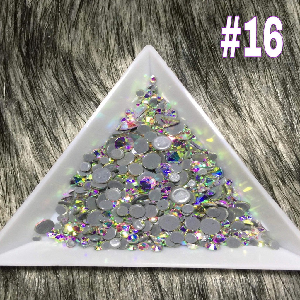 Đá Túi (1440 viên) SWAROVSKI Chân Lưới Đính Móng - Đá Nail Mix Size Siêu Bền Siêu Sáng Cam Kết Không Bong Chân