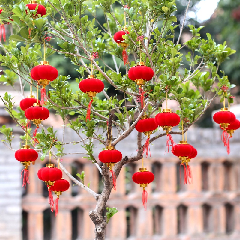 Lồng đèn đỏ mini bằng nhựa phong cách Trung Hoa trang trí năm mới