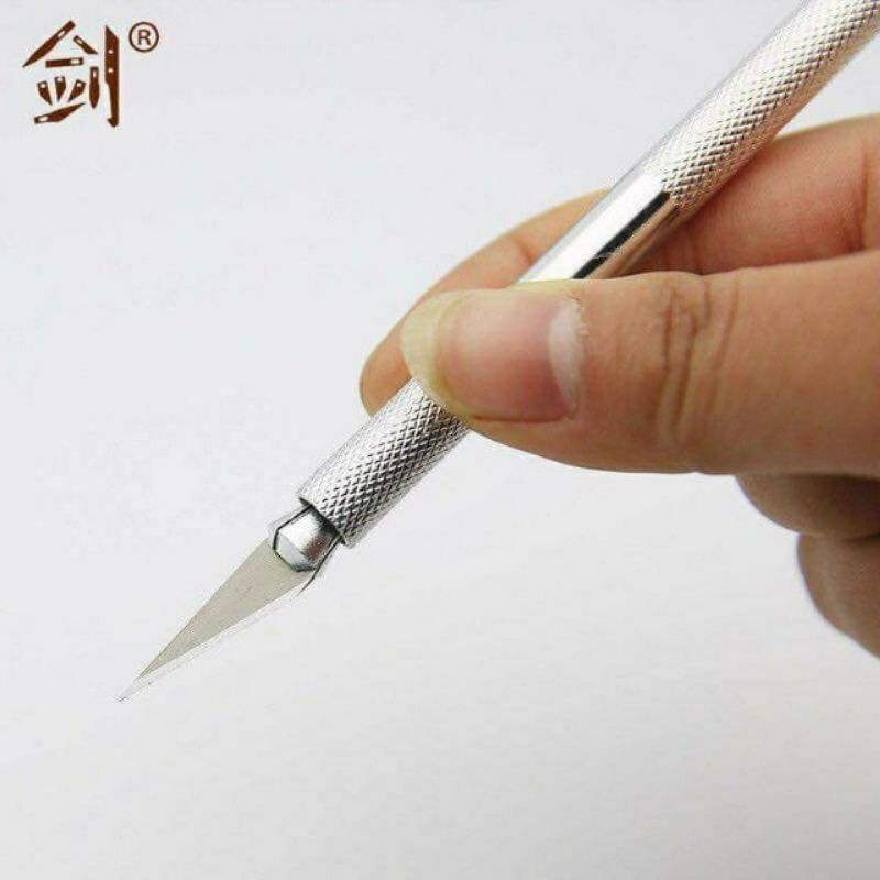 Dao cắt bột nail inox tặng kèm 5 lưỡi dao thay thế