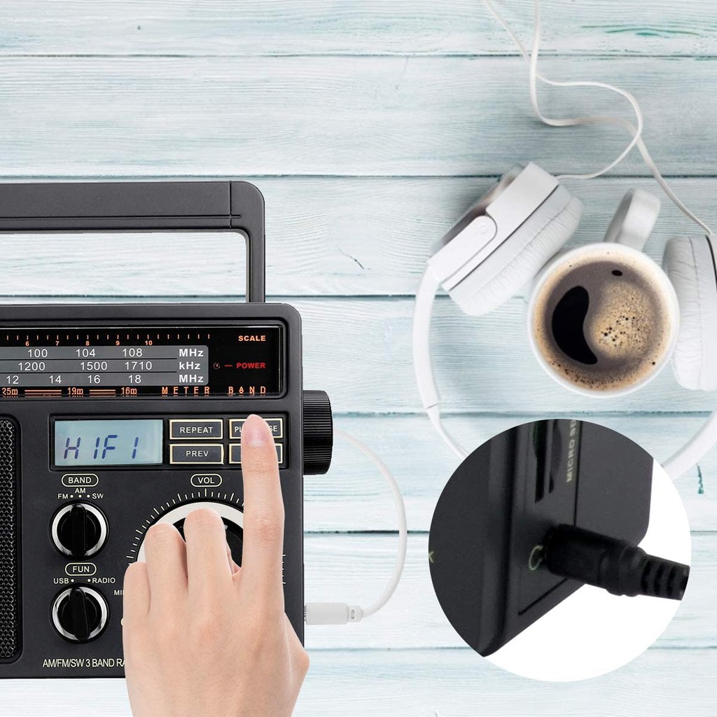 Ảnh Máy nghe nhạc MP3 radio FM RETEKESS TR618 AM SW kèm phụ kiện 4