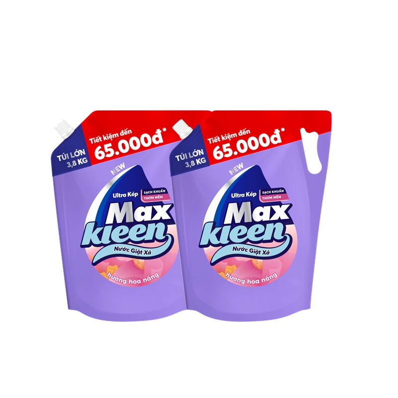 Ảnh Combo 2 Túi Nước Giặt Xả Maxkleen Hương Hoa Nắng 3.8kg/Túi 1
