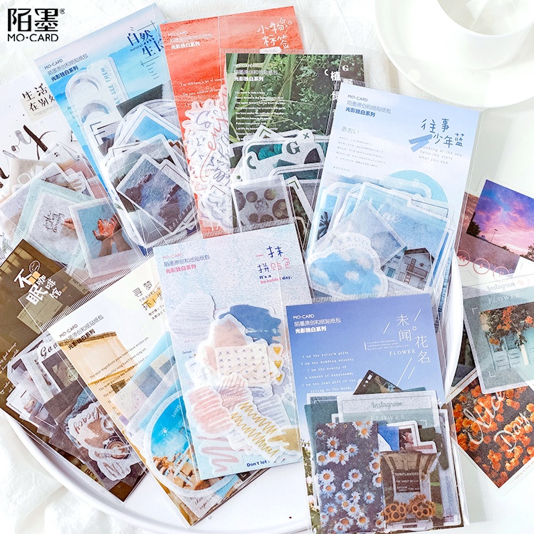 Sticker vintage set 40 miếng trang trí sổ laptop điện thoại DIY Crafts, Scrapbook, Journal, Diary, Planner HD28-K54.