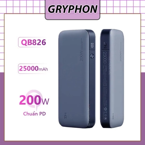 Pin Sạc Dự Phòng Xiaomi ZMI QB826 25000mAh Sạc Nhanh 200W, Sạc Dự Phòng Hỗ Trợ Sạc Laptop - Bảo Hành 3 Tháng