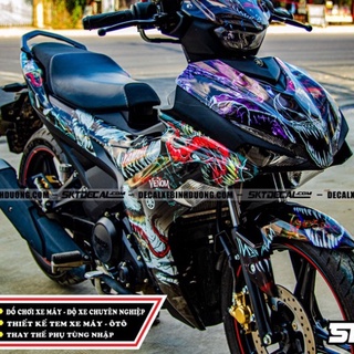 Gía sốc tem trùm exciter 155 đen xám đỏ venom, tem decal xe siêu rẻ ,đẹp,chất