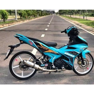 Tem trùm xe máy Exciter 150 độ xanh logo s.n.i.p.e.r - làm tem xe máy ex150  theo yêu cầu - Tem xe máy ex 150 rẻ đẹp và