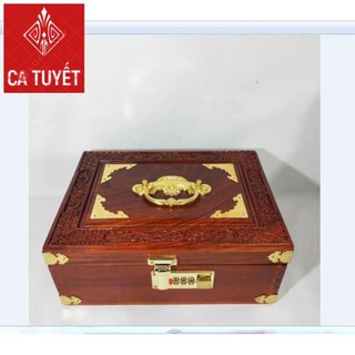 HỘP ĐỰNG TRANG SỨC, HỘP ĐỰNG CON DẤU GỖ HƯƠNG VÂN-KHÓA MÃ SỐ SIZE TO-ẢNH THẬT