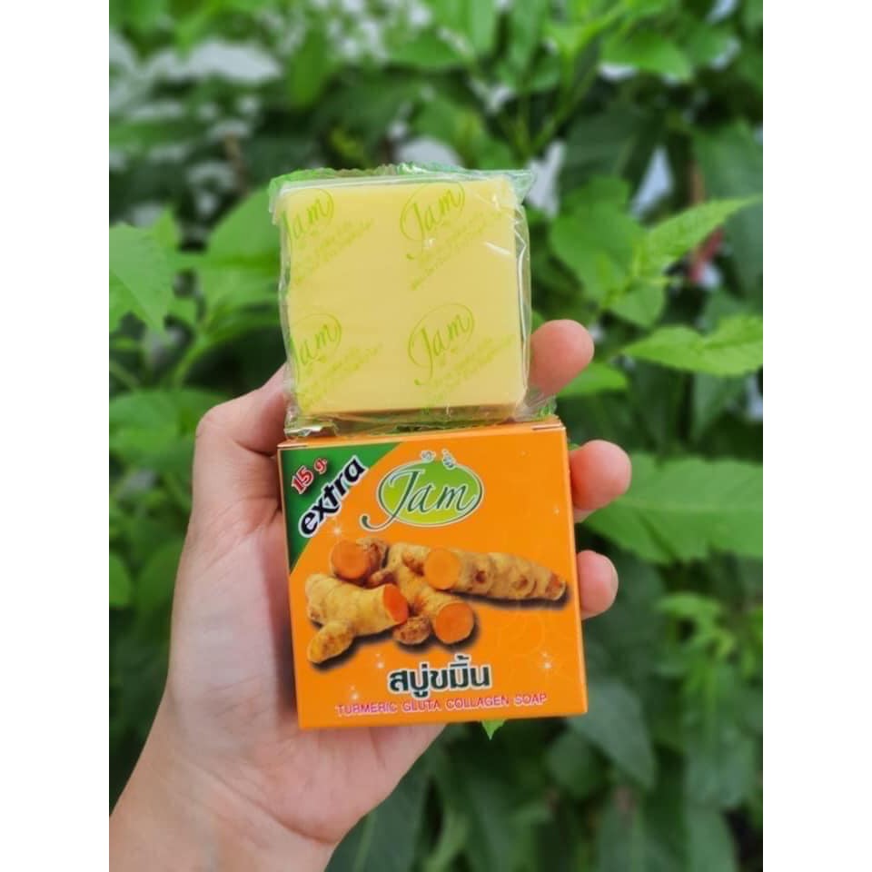 Xà Phòng Nghệ JAM TURMERIC GLUTA COLLAGEN SOAP 65g Thái Lan Shopee