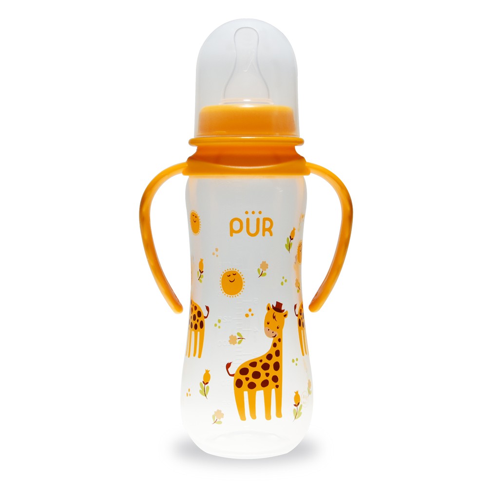 Ảnh Bình sữa PP cổ thường có quai Pur 250ml, có sẵn 1 núm size L trong bình 3