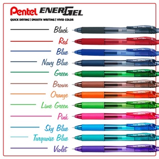Bút gel Nhật Bản Pentel Energel ngòi 0.5mm nhiều màu, mực siêu nhanh khô