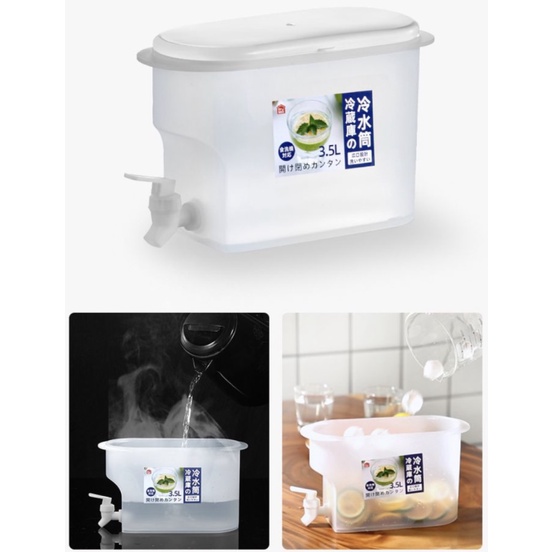 Bình Đựng Nước Tủ Lạnh Chịu Nhiệt Trong Suốt Có Vòi 3.5L 5685 hàng Việt Nhật cao cấp aladanh-net-vn