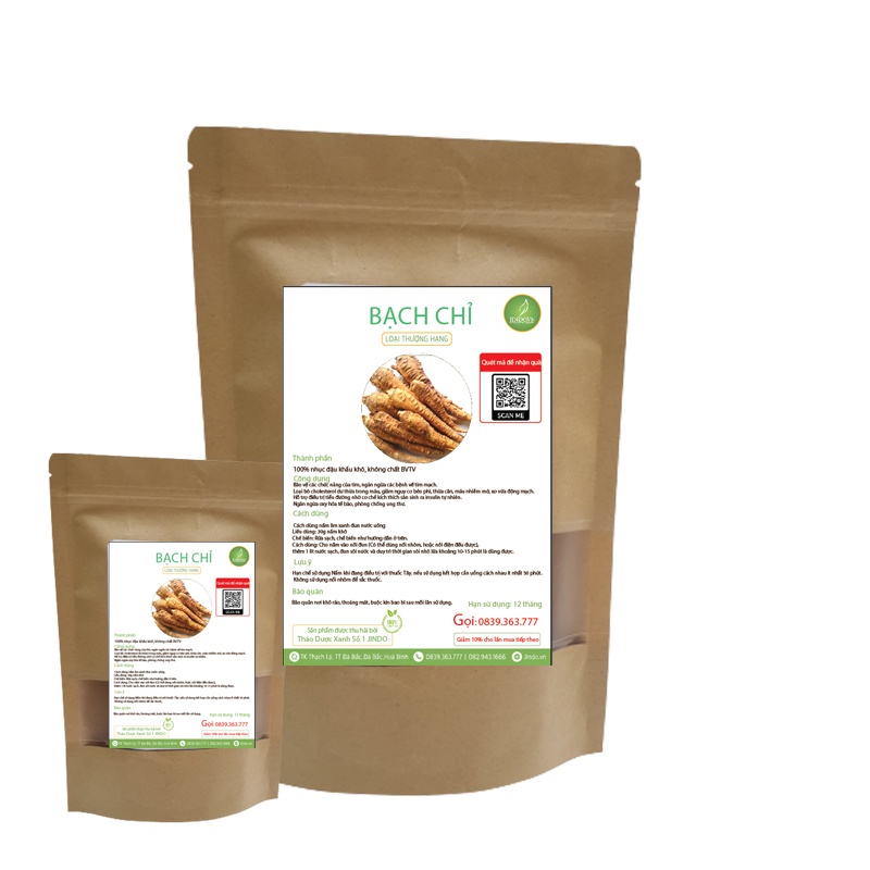 Bạch chỉ khô thượng hạng JINDO 1kg tác dụng hỗ trợ hôi miêng, viêm xoang
