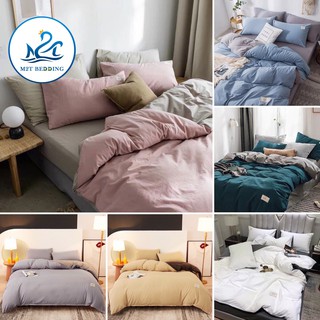 Bộ chăn ga gối Cotton Tici M2T bedding - chăn ga phong cách Hàn Quốc màu sắc lạ mắt - miễn phí bo chun
