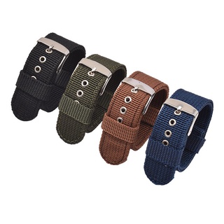 Dây Đeo Đồng Hồ Bằng Vải Canvas Nylon Thoáng Khí 16mm 18mm 20mm 22mm 24mm Phong Cách Retro