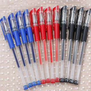 🖊️ COMBO 10 BÚT BI BÚT GEL 0.5MM CAO CẤP – MỰC ĐỀU ✨10 ngòi bút nước xanh, đen, đỏ – Thỏ Hồng VPP 🐰