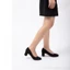 Giày cao gót 5 phân mũi tròn gót vuông trơn chất liệu xi lộn kiểu dáng thời trang Annmodels _A029XL