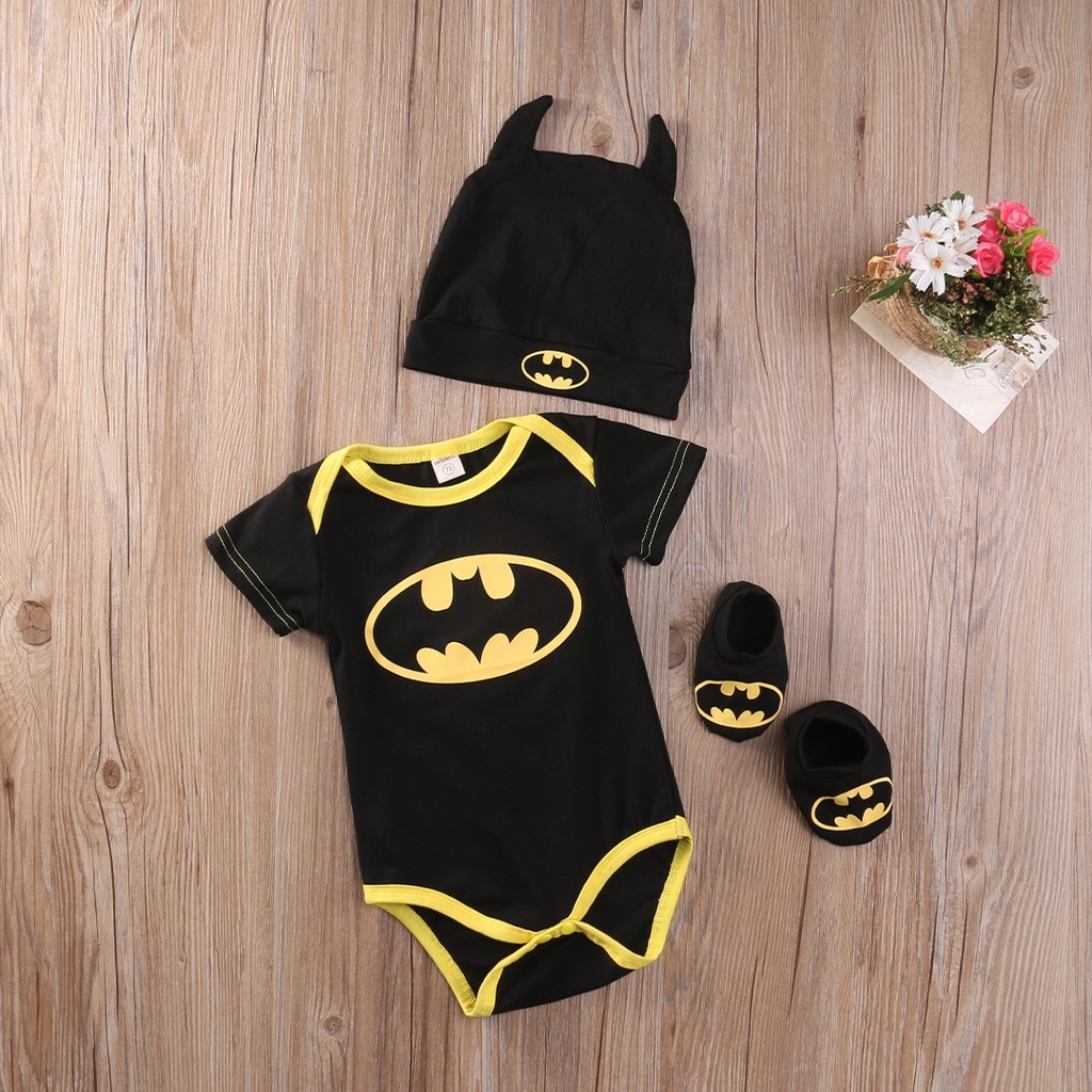 0-24 tháng tuổi Bé trai Hoạt hình Áo liền quần đáng yêu kèm giày và mũ Trang phục Halloween