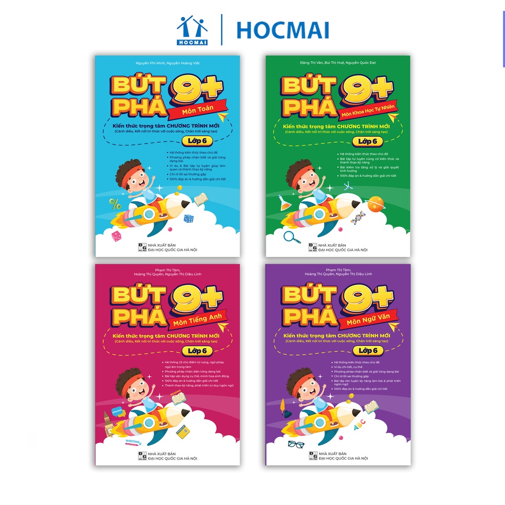 Ảnh Combo 4 sách Bứt phá 9+ lớp 6 môn Toán, Anh, Văn, KHTN - học giỏi chương trình mới, bội thu điểm 10 3