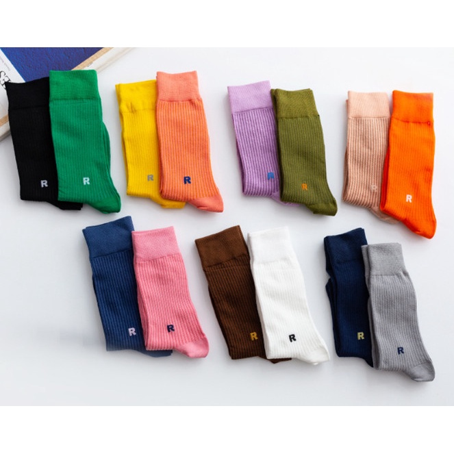 Vớ cao cổ chữ R Unisex nhiều màu phong cách dễ thương, trẻ trung & năng động.
