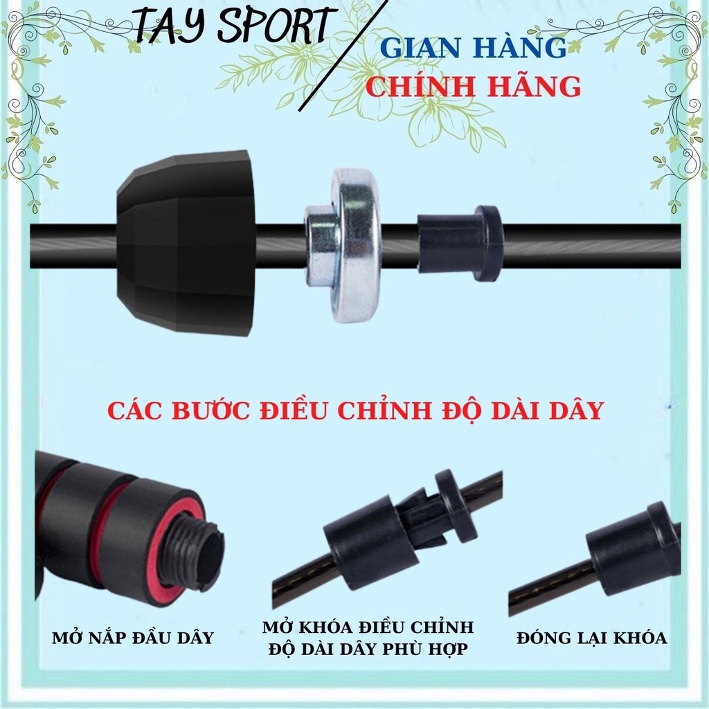 Dây Nhảy Lõi Thép Hỗ Trợ Giảm Cân Đốt Mỡ Bụng 2m7 tập thể thao Nam Nữ Có Thể Tùy Chỉnh Dài Ngắn