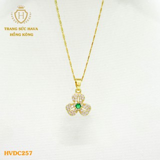 Dây Chuyền, Vòng Cổ Nữ Mặt Đính Đá, Titan Xi Mạ Vàng Non 24k Cao Cấp - Trang Sức Hava Hong Kong