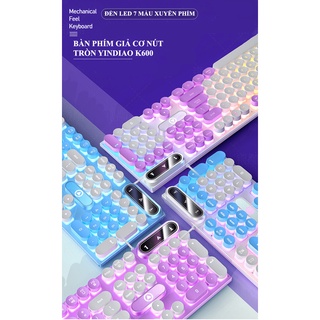 Bàn phím giả cơ gaming YINDIAO K600 Nút tròn, Led đa màu, Keycaps cực đẹp - Phụ Kiện Nhất Tín