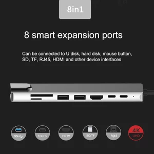 Bộ chuyển đổi USB HUB 8 trong 1 Thunderbolt 3 type c