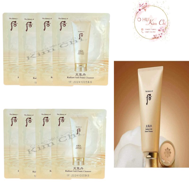 (Mẫu mới) Sữa rửa mặt dưỡng da tái sinh da giúp da trắng sáng sạch mụn whoo radiant cleansing foam