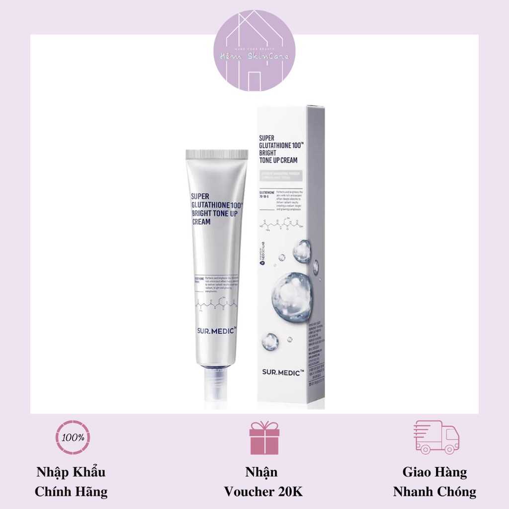 SUR.MEDIC Super Glutathione 100 Bright Tone Up Cream - Kem Dng Trng Sng  Da 40ml | Shopee Vit Nam
