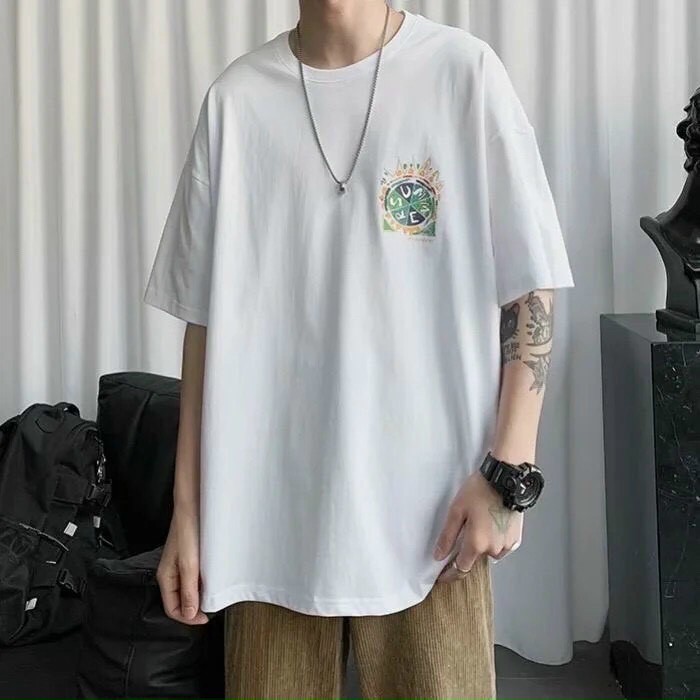 Áo thun nữ nam unisex tay lỡ form rộng freesize màu đen trắng đỏ mận - summer resume