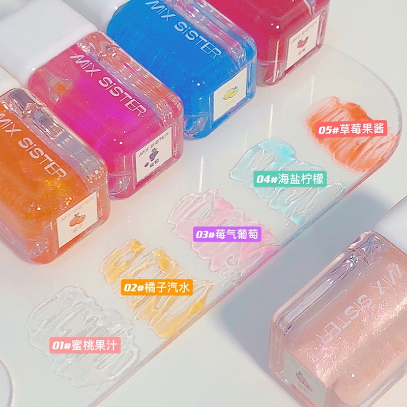son bóng MIX SISTER màu nude lấp lánh 3D dưỡng ẩm