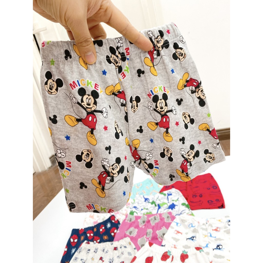Quần đùi chục chất cotton bozip nhiều hoạ tiết cực đẹp siêu mát cho bé trai bé gái từ sơ sinh đến 18kg