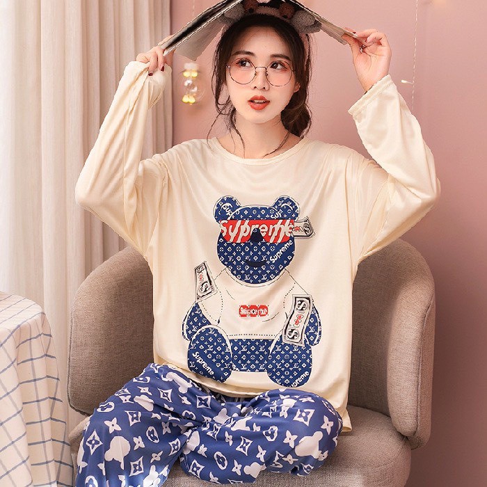 [ẢNH THẬT] ĐỒ BỘ MẶC NHÀ TAY DÀI QUẦN DÀI CỔ TRÒN - ĐỒ BỘ NGỦ - MÈO INDA HOUSE