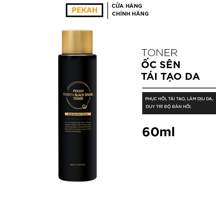 Ảnh Nước hoa hồng PEKAH cấp ẩm phục hồi da chống lão hóa rebirth black snail toner 150ml Pekah Official Store 1
