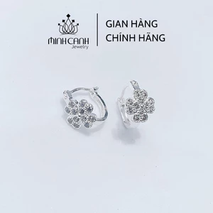 Bông Tai Bạc Cỏ 4 Lá Khóa Bấm Cho Bé - Minh Canh Jewelry