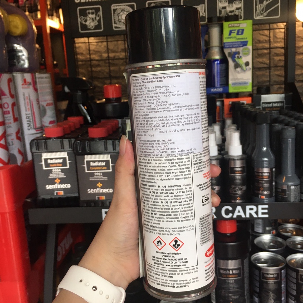 (Xả Kho) Xịt Bóng Lốp Xe, Phục Hồi Và Dưỡng Đen Lốp Cho Ô Tô, Xe Máy - Sprayway Tire Shine (930) 411g