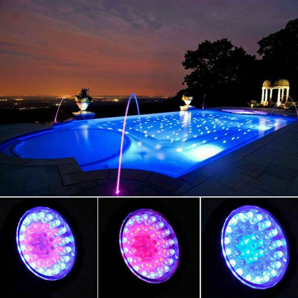 Đèn LED Chìm Dưới Nước 4 Trong 1 RGB Đèn Chiếu Điểm Bể Bơi Piscina Đèn Điều Khiển Từ Xa Bể Cá Không Thấm Nước